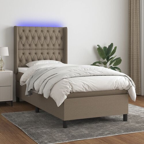 The Living Store Box spring postelja z vzmetnico LED taupe 80x200 cm blago - Box Spring Postelja, (21516526) Slike