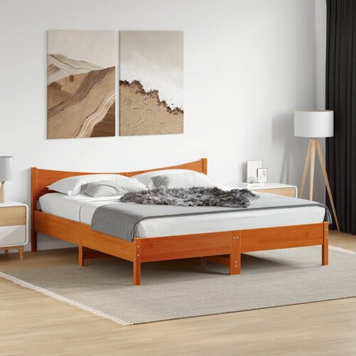 Furnova Posteljni okvir brez vzmetnice vo&amp;scaron;č. rjav 200x200 cm borovina, (21934858) Slike