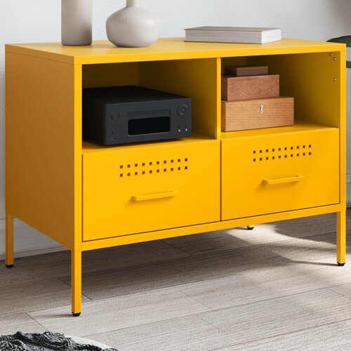 vidaXL TV omarica gorčično rumena 68x39x50,5 cm hladno valjano jeklo Cene