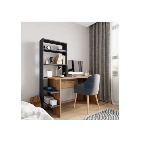 Hanah home radni sto sa policom za knjige aden oak anthracite Cene
