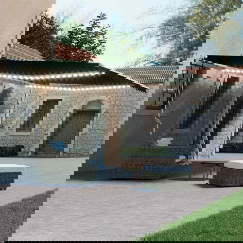 vidaXL Ročno zložljiva tenda z LED lučkami 600x300 cm antracitna Cene