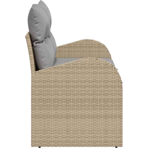  Vrtni kauč s jastukom s pohranom Bež 124 x 62 x 69cm poliratan Slike
