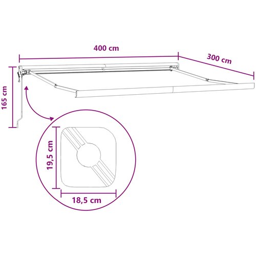  Povlačivi tende Sivosmeđa 400 &amp;times; 300 cm Tkanina i Metal Slike