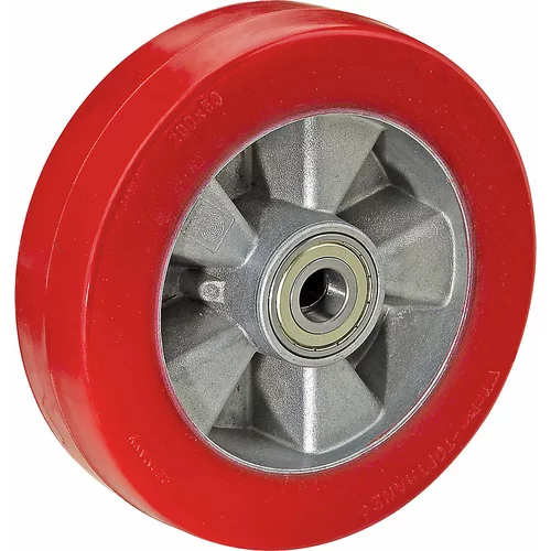 Wicke Poliuretansko kolo, rdeče, na aluminijastem platišču, kroglični ležaj, Ø x širina kolesa 100 x 40 mm