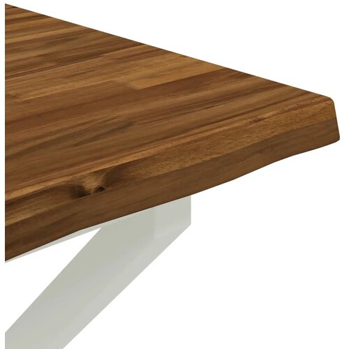 Stol za blagovanje s prirodnim rubom 90 x 90 x 75 cm - Prirodna i bijela 90 x 90 x 75 cm Živi rub Slike