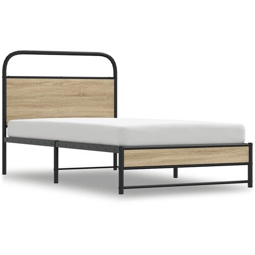 Maison Chic Posteljni okvir - Enojna postelja - Postelja za odrasle brez vzmetnice 90x190 cm dim. hrast inž. les-J6608, (21769906) Cene