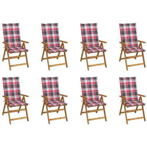  Sklopive vrtne stolice s jastucima 8 kom masivno bagremovo drvo