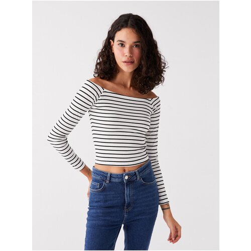 LC Waikiki Women's Boat Neck Striped Long Sleeve T-Shirt Slike