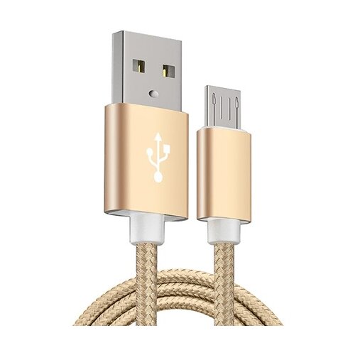 X Wave Kabl USB2.0 na Micro USB 2M,2A,aluminium,upleteni,zlatni Slike