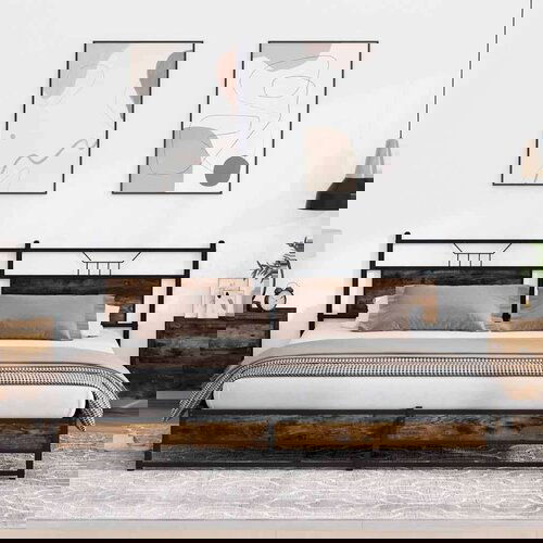 Metalni okvir kreveta bez madraca boja hrasta 200x200 cm Cene