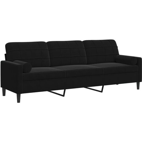 Maison Chic kavč - Sofa - Kanape trosed z okrasnimi blazinami črn 210 cm žamet, (21727849) Cene