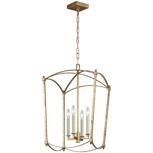 Quintiesse Feiss Thayer Viseča stropna svetilka Lanterns Antique Gold, (22098314) Cene