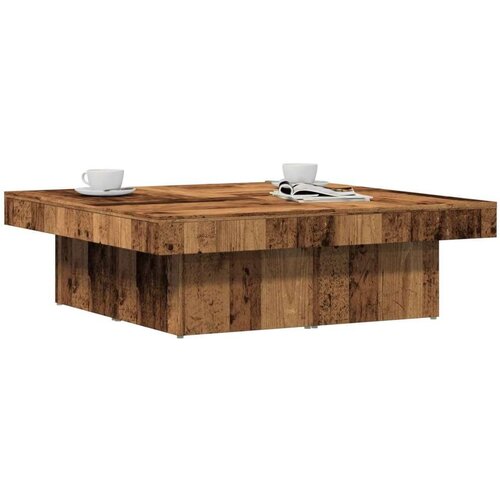 vidaXL Kava miza Old Wood 90x90x28 cm Inženirski les Cene
