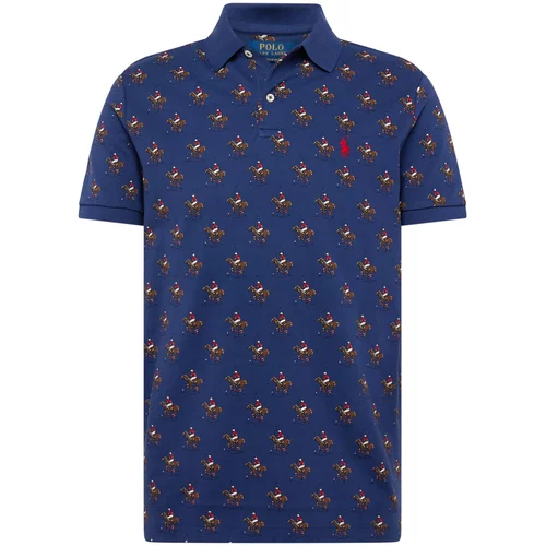 Polo Ralph Lauren Majica nočno modra / rjava / rdeča / bela