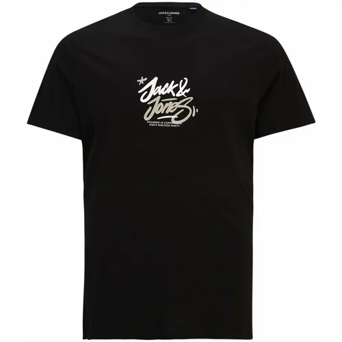 Jack & Jones Plus Majica 'JORSEQUOIA' greige / črna / bela