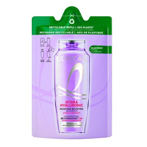 L&amp;acute;Or&amp;eacute;al Paris Elseve Hyaluron Plump Moisture Shampoo 250 ml vlažilen &amp;scaron;ampon s hialuronsko kislino polnilo za ženske Slike