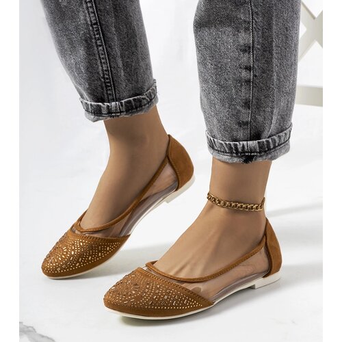 Gemre Brown semi-transparent ballet flats Malene Cijene