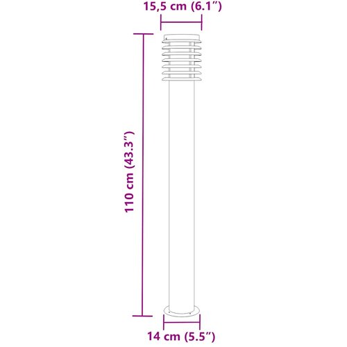  Vanjske podne svjetiljke 3 kom crna 110 cm nehrđajući čelik Slike