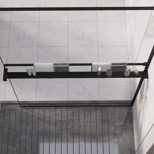 VidaXL Stenska polica za tu&amp;scaron; kabino črna 115 cm aluminij Slike