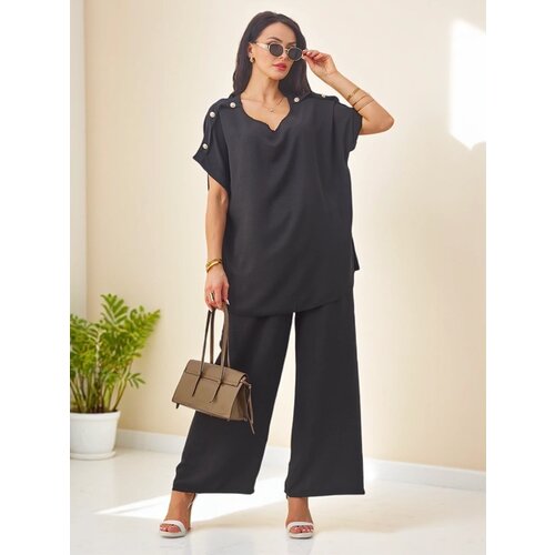 Resti Women's cotton set with short sleeves and wide pants Cene