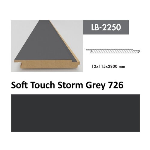 AGT profil Zidni MDF LB-2250 Soft Touch Storm Grey (726) 2800x115x12mm ( 026-033 ) Cene