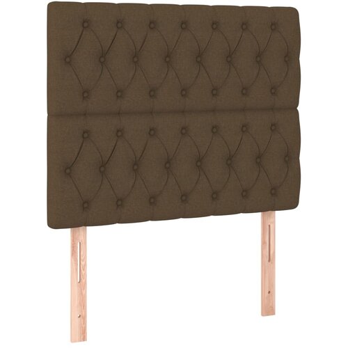 Maison Chic Posteljno vzglavje - Vzglavna omarica 2 kosa temno rjavo 100x7x78/88 cm blago, (22077766) Slike