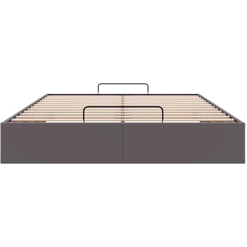 VidaXL otomanski okvir kreveta bez madraca sivi 140x200cm umjetne kože Slike