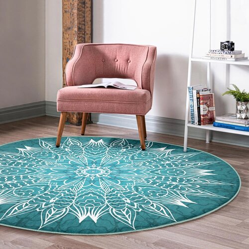 Mila Home Tirkizni periv/pogodan za robotski usisavač okrugli tepih &amp;oslash; 80 cm Comfort &amp;ndash; Slike