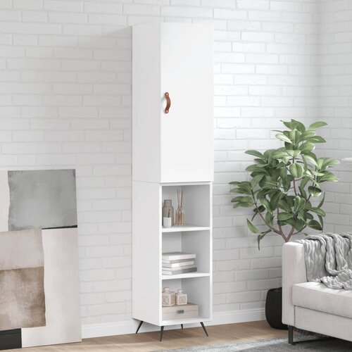vidaXL Visoka omara bela 34,5x34x180 cm inženirski les Cene