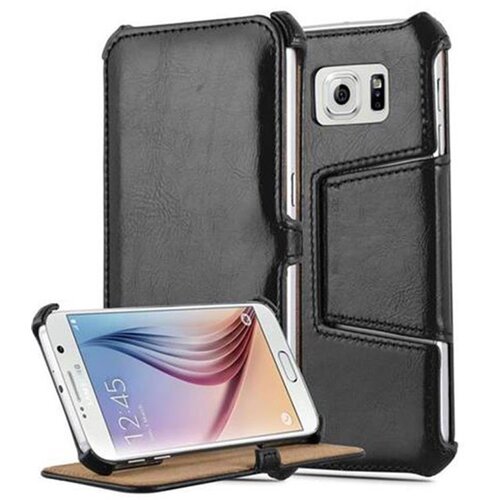 Cadorabo Ohi&scaron;je, združljivo z Samsung Galaxy S6 v klavirsko črna - Za&scaron;čitni ovitek BREZ magnetnega zapiranja s funkcijo stojala in vogalnim držalom, (20560645) Cene