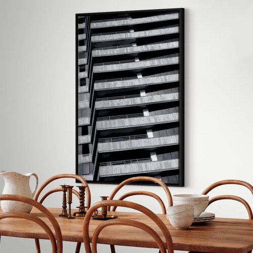  Slika - Architectural Raster (1 Part) Vertical 40x60 U crnom drvenom okviru Slike