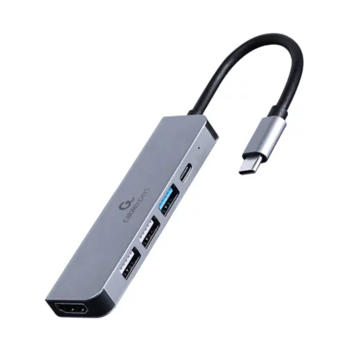 Gembird USB Multiport Adapter Type C 5 v 1 HUB HDMI PD, (20969409)