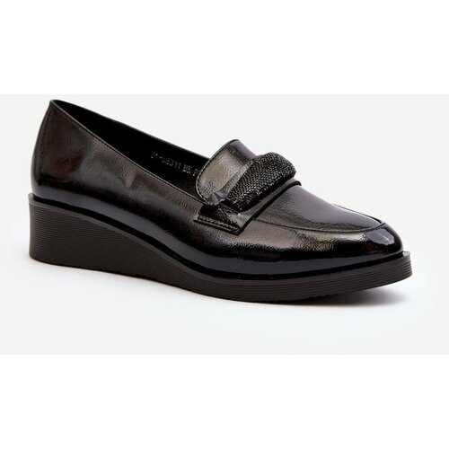 Kesi Women's patent leather shoes Loafers Black Polike Cene