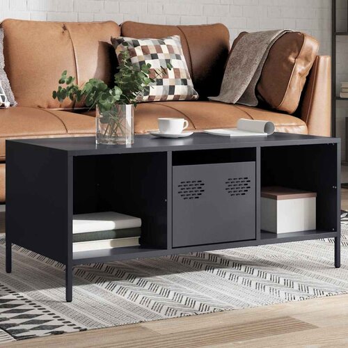 vidaXL Klubska mizica antracit 101,5x50x43,5 cm valjano jeklo Cene