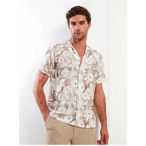 LC Waikiki Men's Comfy Fit Resort Collar Patterned Short Sleeve Shirt