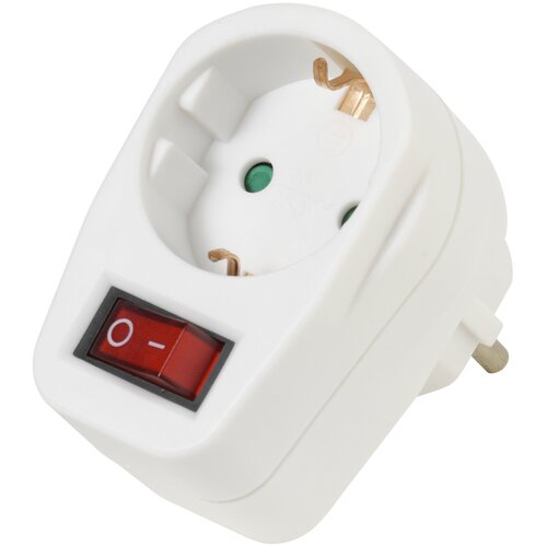 Vivanco Schuko-Adapter m. Schalter 1fach VIVANCO 22396 AS1W auf Schukokupplung, Kindersicherung Cene