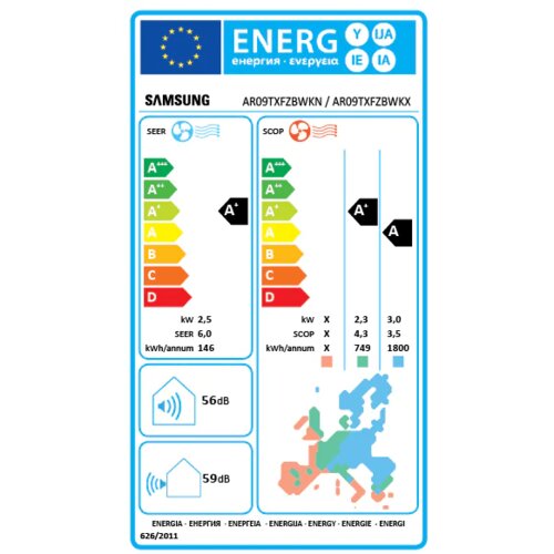 Samsung klimatska naprava nordic arise AR09TXFZBWKNEE 2,5 kw Slike