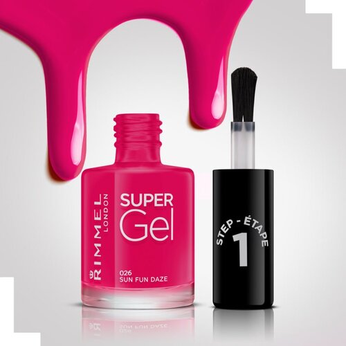 Rimmel London Super Gel gel lak za nohte brez uporabe UV/LED lučke odtenek 026 Sun Fun Daze 12 ml Slike