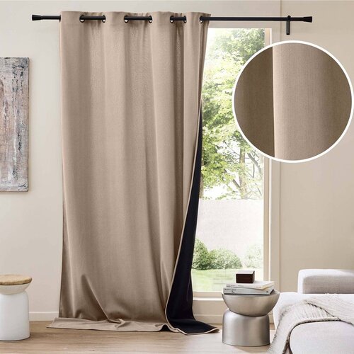 Douceur d int&amp;eacute;rieur Rjava izolacijska zavesa iz rebrastega žameta 140x260 cm Madison &amp;ndash; Slike