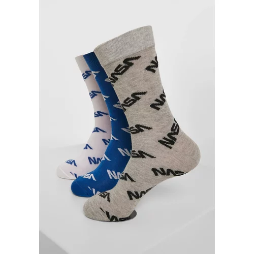 MT Accessoires NASA 3-Pack Blue/Grey/White Full-Length Socks