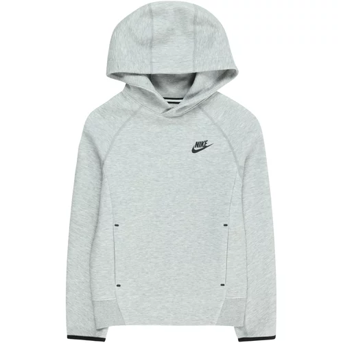 Nike Sportswear Sweater majica 'TECH FLEECE' siva melange / crna