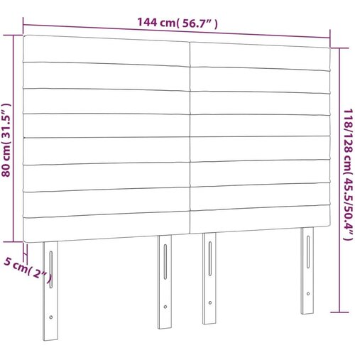  Uzglavlje krem 144x5x118/128 cm od tkanine Slike