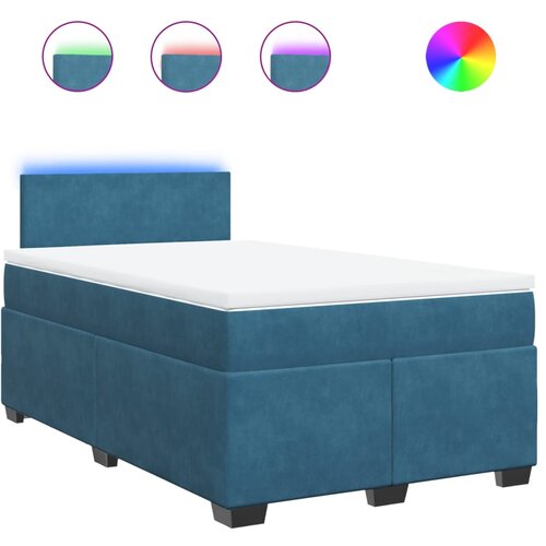 VidaXL Box spring postelja z vzmetnico modra 120x190 cm žamet, (21307009) Slike