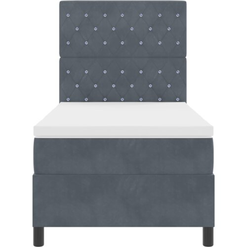 VidaXL Box Spring Krevet s Madracem &amp;amp; LED Tamno Siva 90x190 cm Bar&amp;scaron;un Slike