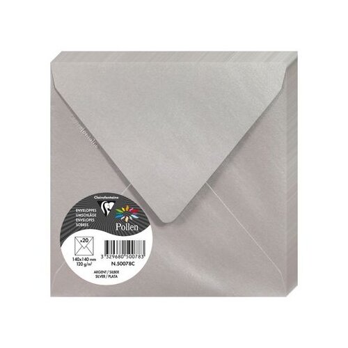 Clairefontaine kuverte Pollen 140x140mm 120gr silver 1/20 Cene