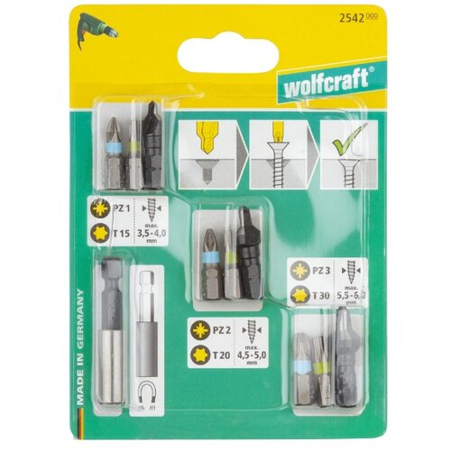 Wolfcraft Set bitova i glodala za drvo 10/1 2542000 Slike