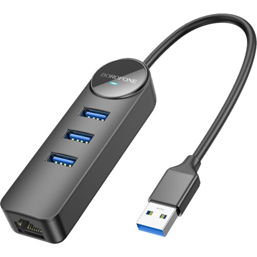 Borofone USB HUB + GLAN Ethernet Adapter DH6 Erudite 4-in-1, USB3.0x3 +RJ45 Cijene