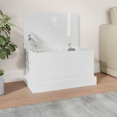 VidaXL Kutija za pohranu sjajna bijela 50x30x28 cm konstruirano drvo Slike