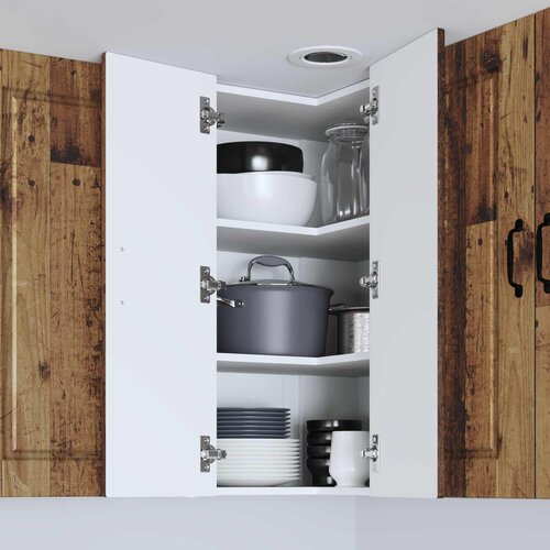 Zidni kutni ormar Staro drvo 57 x 57 x 80 cm Konstruirano drvo Slike
