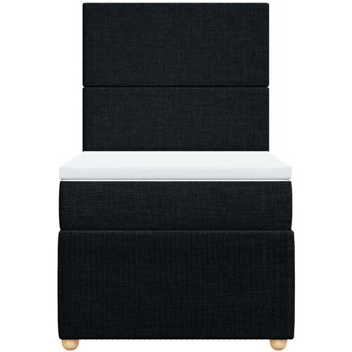 VidaXL Box spring krevet s madracem crni 90x190 cm od tkanine Slike